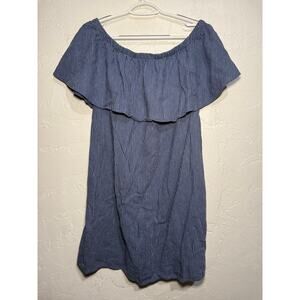 Old navy‎ striped linen dress womens large cottagecore peasant prairie milkmaid